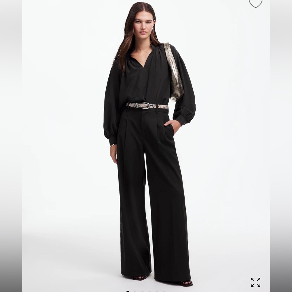 The Harlow Super wide Leg Trouser in Brushed Twill